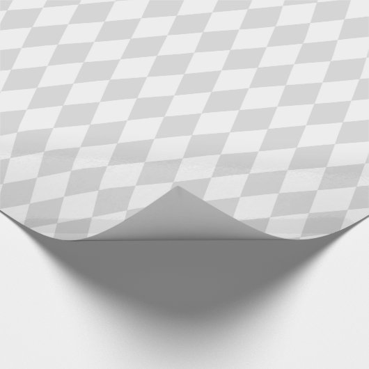 Lt Gray White Harlequin Diamond Pattern Cadeaupapier (Hoek)
