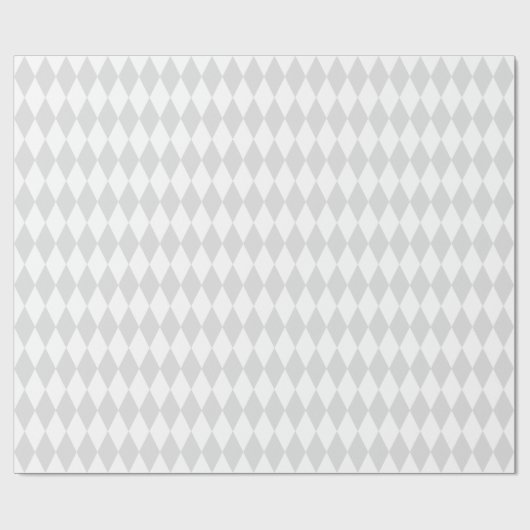 Lt Gray White Harlequin Diamond Pattern Cadeaupapier (Vlak)