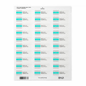 Lt Gray White Polka Dots Brt Aqua Ribbon Monogram Etiket (Full Sheet)