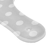 Lt Gray White Polka Dots Burgundy Name Monogram Snijplank (Hoek)