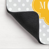 Lt Gray White Polka Dots Goldenrod 3 Monogram Muismat (Hoek)