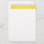 Lt Gray White Polka Dots Pineapple Name Monogram Briefpapier (Voorkant / Achterkant)