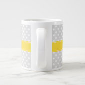 Lt Gray White Polka Dots Pineapple Name Monogram Grote Koffiekop (Achterkant)