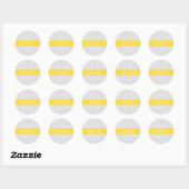 Lt Gray White Polka Dots Pineapple Name Monogram Ronde Sticker (Vel)
