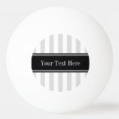 Lt Gray White Stripe Black Name Monogram Pingpongbal (Voorkant)