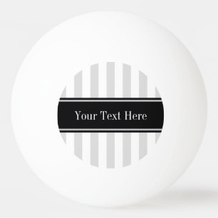Lt Gray White Stripe Black Name Monogram Pingpongbal