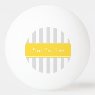 Lt Gray White Stripe Pineappel Name Monogram Pingpongbal