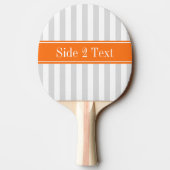 Lt Gray White Stripe Pumpkin Oranje Name Monogram Tafeltennisbatje (Achterkant)