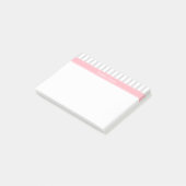 Lt Gray White Stripe Roze Naam Monogram Post-it® Notes (Schuin)