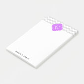 Lt Gray Wht Chevron Lila Quatrefoil Monogram Post-it® Notes (Schuin)