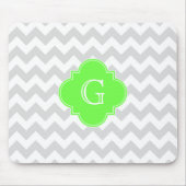 Lt Gray Wht Chevron ZigZag Limoen Quatrefoil Monog Muismat (Voorkant)