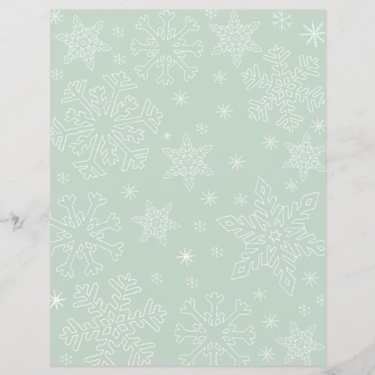Lt Green Snowflake Kerstmis BG Santa Wish List (Achterkant)