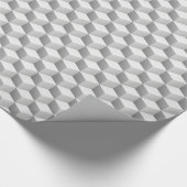 Lt Grijs Wit Geschaadde 3D Uitzicht Kubussen Cadeaupapier (Hoek)