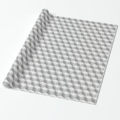 Lt Grijs Wit Geschaadde 3D Uitzicht Kubussen Cadeaupapier (Uitgerold)
