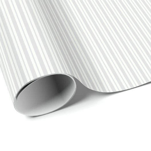 Lt grijs wit neven stripe patroon cadeaupapier (Rol Hoek)