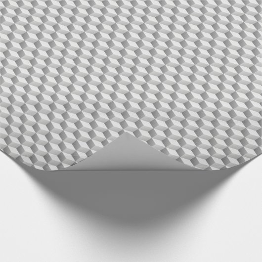 LT grijs wit schaduwrijke 3D look blokjes Cadeaupapier (Hoek)
