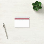 Lt Grijs Witte Stippen Bourgondië Naam Initiaal Post-it® Notes (Kantoor)