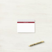Lt Grijs Witte Stippen Bourgondië Naam Initiaal Post-it® Notes (Op bureau)