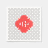 Lt. het Grijs-witte Koraal Rode Quatrefoil 3 van Servetten (Voorkant)