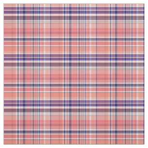 Lt Koraal Marine Wht Preppy Madras Stijl Plaid SZ3 Stof