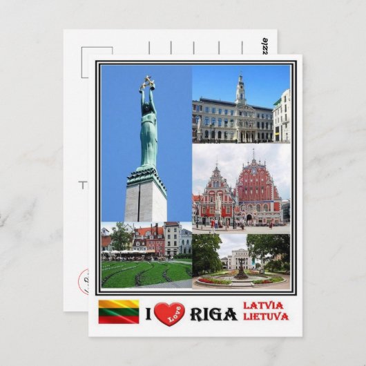 LT Letland Litouwen - Riga - Briefkaart (Voorkant / Achterkant)