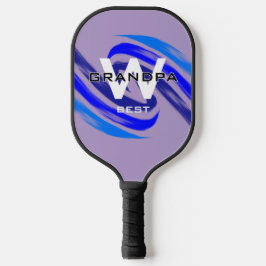 Lt Paarse Beste Opa met Monogramed initialen Pickleball Paddle