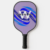 Lt Paarse Beste Opa met Monogramed initialen Pickleball Paddle (Achterkant)
