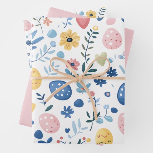 LT Pink Easter Wrapping Paper Sheet Set – 19 "x29" (In situ)