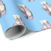 Lt roze Ballerina Shoes En Pointe FL Sky Blue BG Cadeaupapier (Rol Hoek)