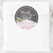Lt Roze Hydrangea op Chalkboard Dank u Sticker (Tas)