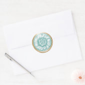 Lt Turquoise  Baroque Embossed Let Seal Ronde Sticker (Envelop)