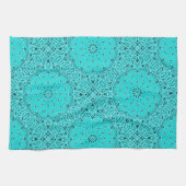 Lt Turquoise Paisley Western Bandana Scarf Print Theedoek (Horizontaal)