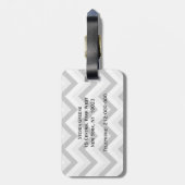 Lt Twee grijze witte Chevron Cranberry Monogram Bagagelabel (Achterkant verticaal)
