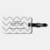 Lt Twee grijze witte Chevron Cranberry Monogram Bagagelabel (Achterkant horizontaal)