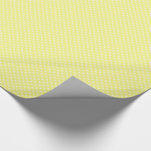Lt Yellow and White Polka Dots Pattern Cadeaupapier (Hoek)