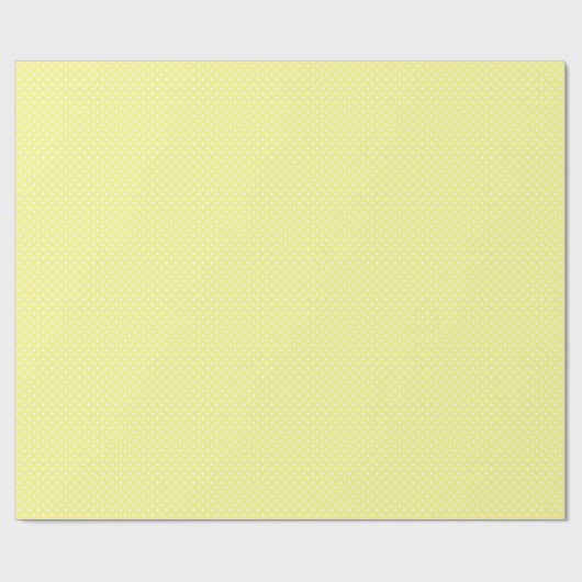 Lt Yellow and White Polka Dots Pattern Cadeaupapier (Vlak)