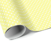 Lt Yellow and White Polka Dots Pattern Cadeaupapier (Rol Hoek)
