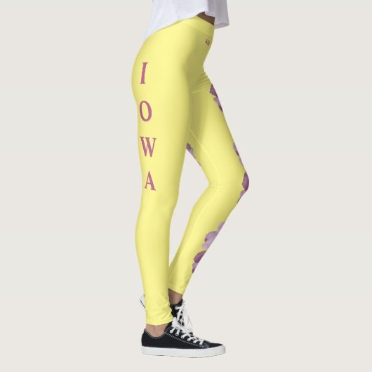Lt. Yellow Iowa State Flower Wilde Roos Leggings (Rechts)