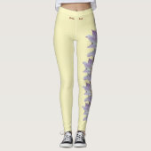 Lt Yellow Montana Bitterroot State Flower Leggings (Voorkant)