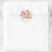 Lt Yellow Shabby Chic Rose Personalized To & From Ronde Sticker (Tas)