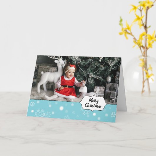 LTB Snowy Digital Kaarten voor kerstmis met fotogr (Gele Bloem)