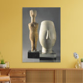 (Lto R) Figurine met gekruisde armen, Cycladic; ho Canvas Afdruk (Insitu (Woonkamer))