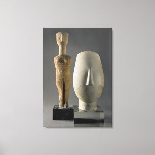 (Lto R) Figurine met gekruisde armen, Cycladic; ho Canvas Afdruk