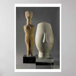 (Lto R) Figurine met gekruisde armen, Cycladic; ho Poster