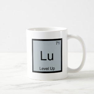 Lu - Grappig T-shirt met chemisch elementsymbool o Koffiemok