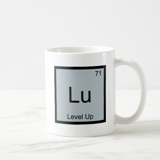 Lu - Grappig T-shirt met chemisch elementsymbool o Koffiemok (Rechts)