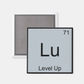 Lu - Level Up Grappig Chemie Element Symbool T-shi Magneet (Voorkant / Achterkant)