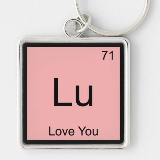 Lu - Love You Grappige Chemie Element Symbool T-sh Sleutelhanger (Voorkant)