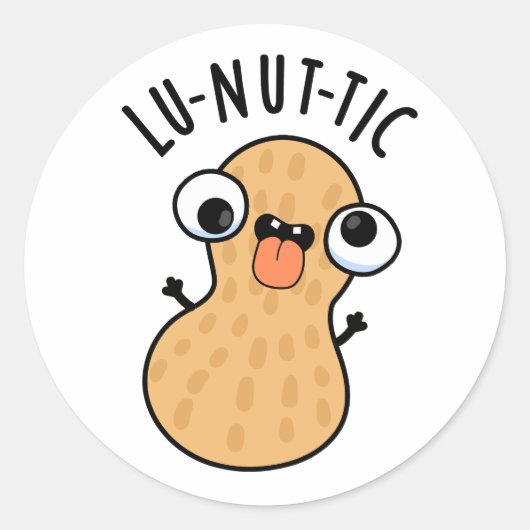 Lu-not-ic Grappige Pindapuns Ronde Sticker (Voorkant)