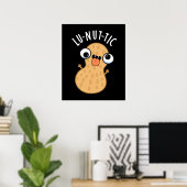 Lu-nut-ic grappige pindasaus donker BG Poster (Thuiskantoor)